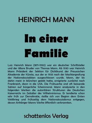 cover image of In einer Familie